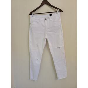 White Cut Off Capri Jeans Distressed 30
